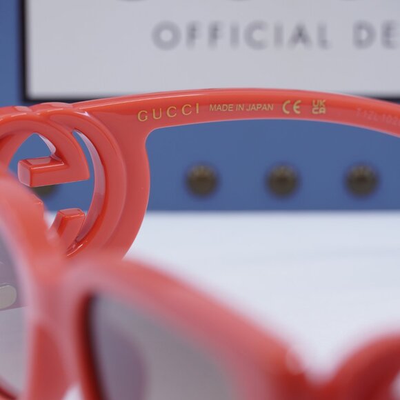 Gucci GG1325S 005 Rectangle Sunglasses - Red/Brown - Picture 8 of 12